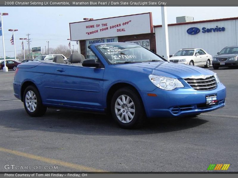 Marathon Blue Pearl / Dark Slate Gray/Light Slate Gray 2008 Chrysler Sebring LX Convertible