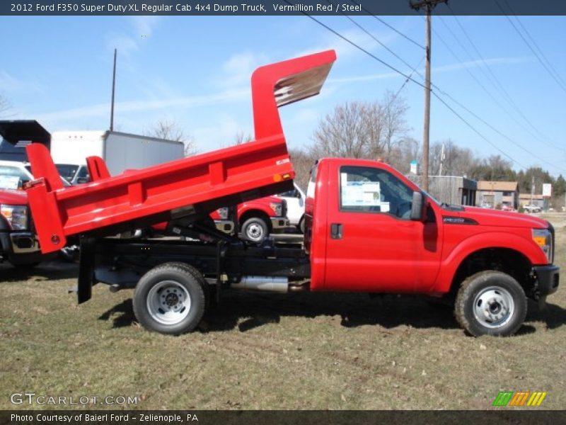  2012 F350 Super Duty XL Regular Cab 4x4 Dump Truck Vermillion Red
