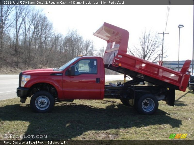 Vermillion Red / Steel 2012 Ford F350 Super Duty XL Regular Cab 4x4 Dump Truck