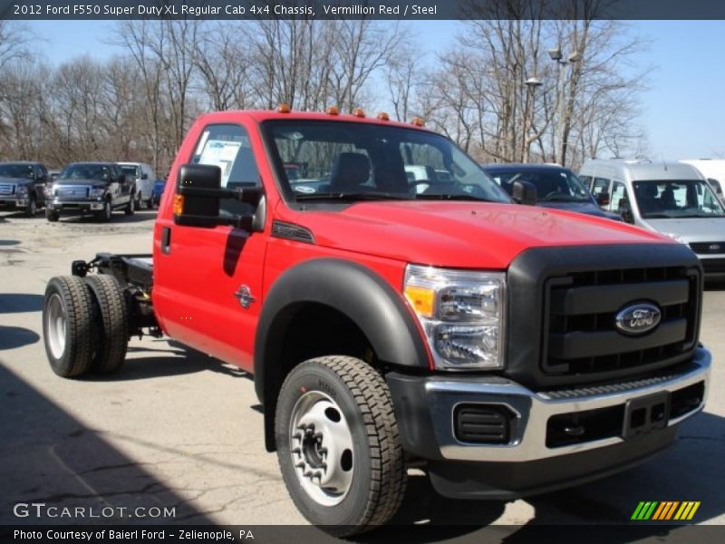 Front 3/4 View of 2012 F550 Super Duty XL Regular Cab 4x4 Chassis