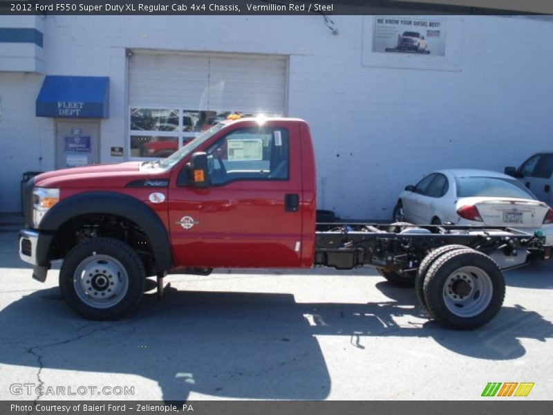 Vermillion Red / Steel 2012 Ford F550 Super Duty XL Regular Cab 4x4 Chassis