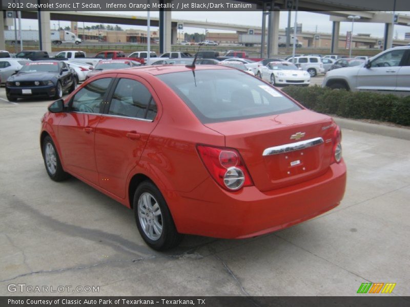 Inferno Orange Metallic / Jet Black/Dark Titanium 2012 Chevrolet Sonic LT Sedan