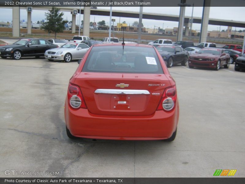 Inferno Orange Metallic / Jet Black/Dark Titanium 2012 Chevrolet Sonic LT Sedan