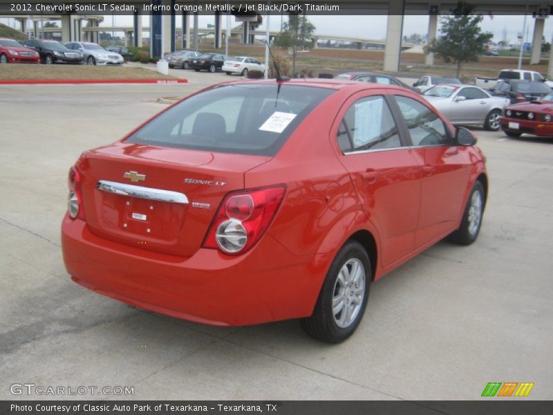 Inferno Orange Metallic / Jet Black/Dark Titanium 2012 Chevrolet Sonic LT Sedan