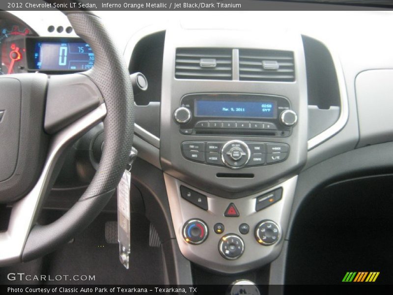 Inferno Orange Metallic / Jet Black/Dark Titanium 2012 Chevrolet Sonic LT Sedan