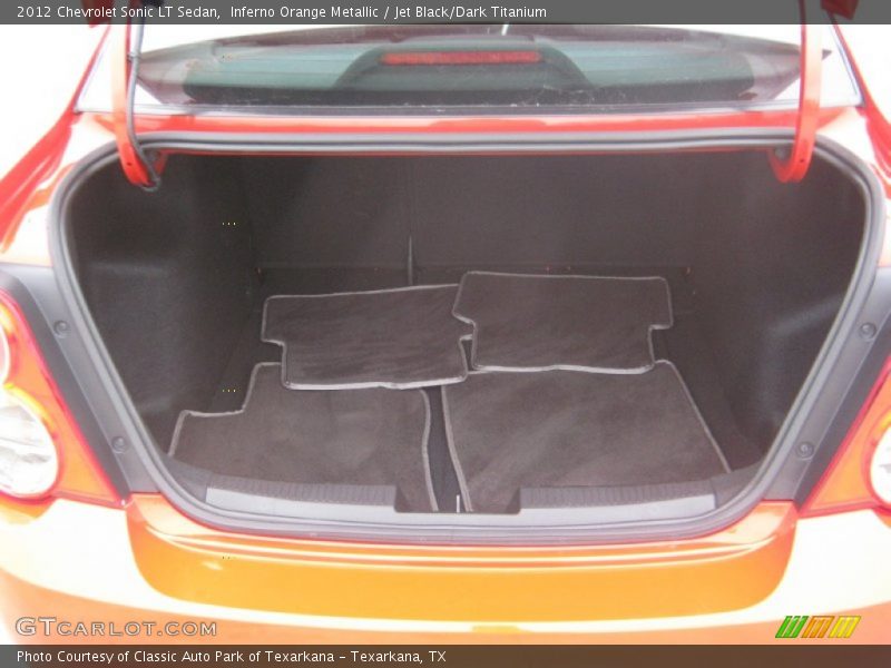 Inferno Orange Metallic / Jet Black/Dark Titanium 2012 Chevrolet Sonic LT Sedan
