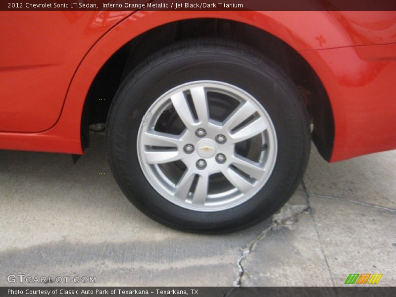 Inferno Orange Metallic / Jet Black/Dark Titanium 2012 Chevrolet Sonic LT Sedan