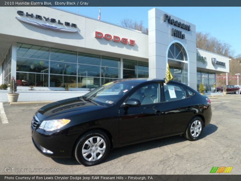 Ebony Black / Gray 2010 Hyundai Elantra Blue
