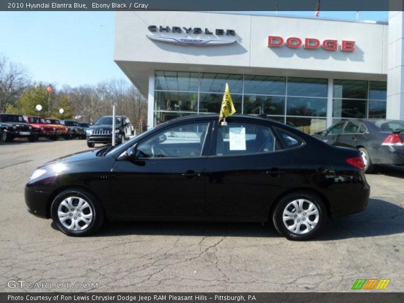 Ebony Black / Gray 2010 Hyundai Elantra Blue