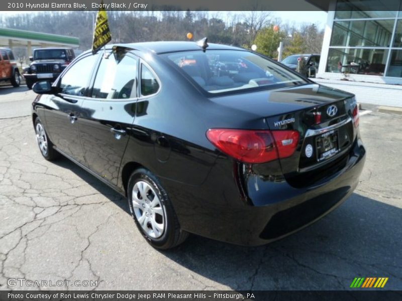 Ebony Black / Gray 2010 Hyundai Elantra Blue
