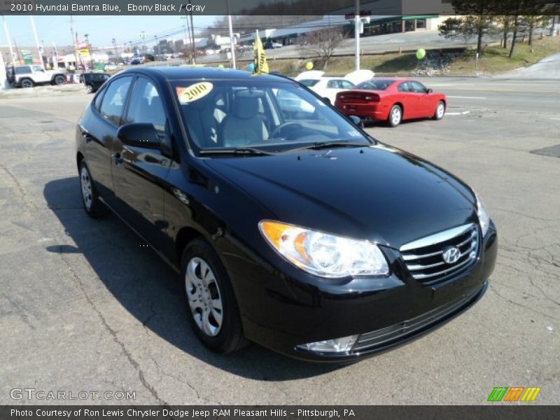 Ebony Black / Gray 2010 Hyundai Elantra Blue