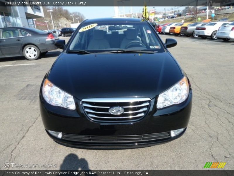 Ebony Black / Gray 2010 Hyundai Elantra Blue