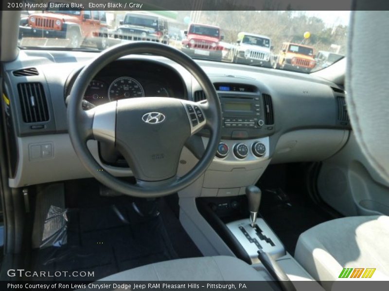 Ebony Black / Gray 2010 Hyundai Elantra Blue