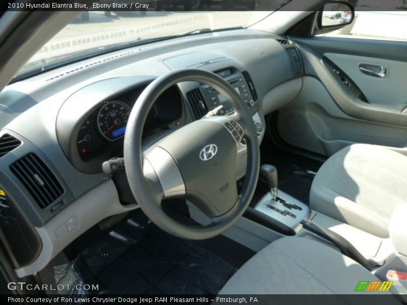 Ebony Black / Gray 2010 Hyundai Elantra Blue
