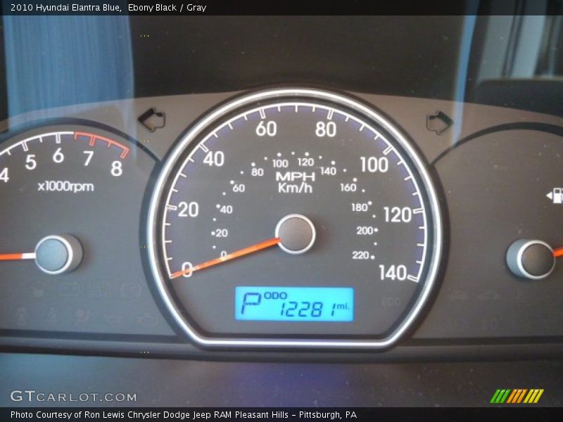 Ebony Black / Gray 2010 Hyundai Elantra Blue
