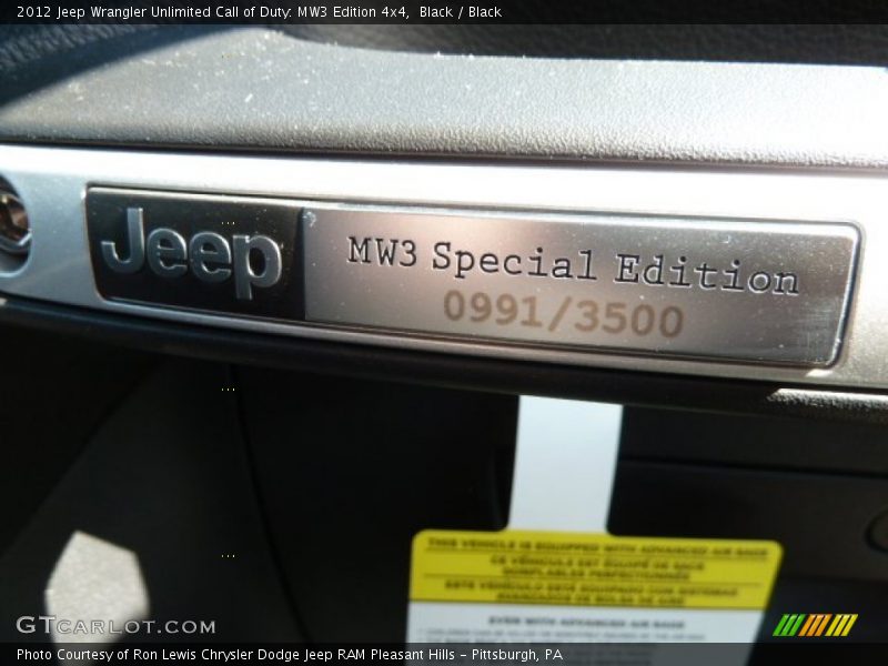 MW3 Special Edition 0991/3500 - 2012 Jeep Wrangler Unlimited Call of Duty: MW3 Edition 4x4