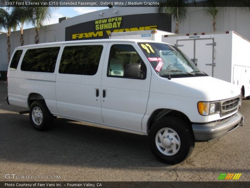 Oxford White / Medium Graphite 1997 Ford E Series Van E350 Extended Passenger