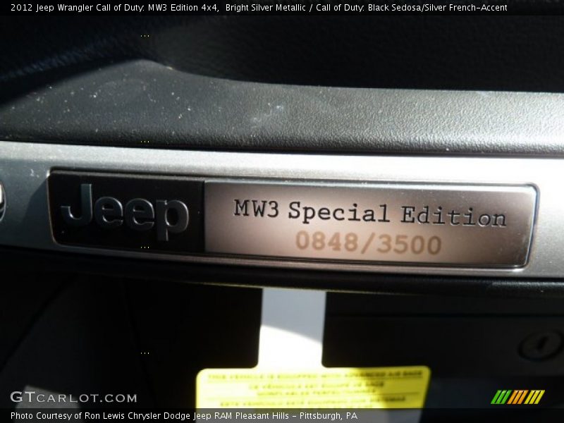 MW3 Special Edition 0848 of 3500 - 2012 Jeep Wrangler Call of Duty: MW3 Edition 4x4