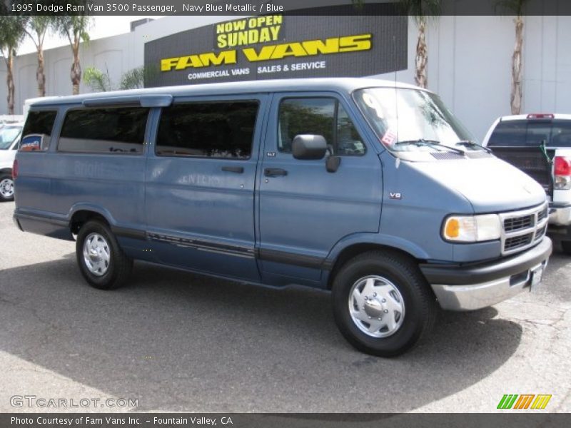Navy Blue Metallic / Blue 1995 Dodge Ram Van 3500 Passenger