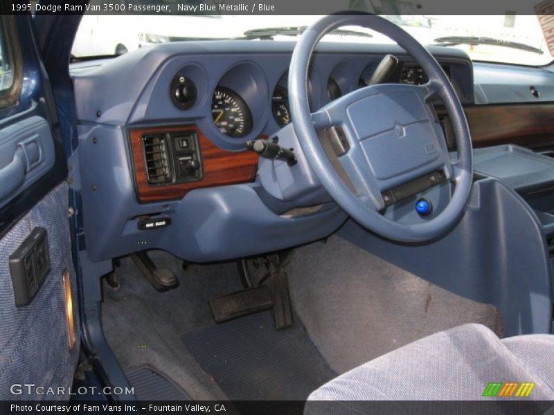 Navy Blue Metallic / Blue 1995 Dodge Ram Van 3500 Passenger
