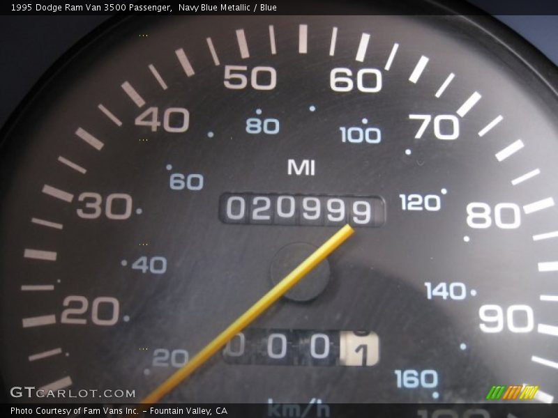 Navy Blue Metallic / Blue 1995 Dodge Ram Van 3500 Passenger