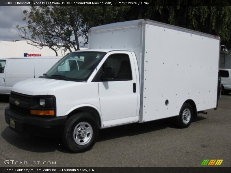 Summit White / Gray 2008 Chevrolet Express Cutaway 3500 Commercial Moving Van