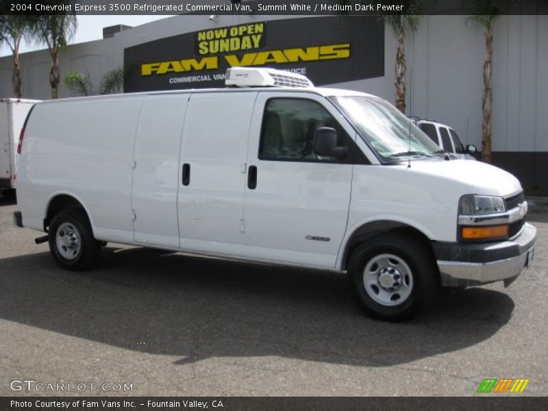 Summit White / Medium Dark Pewter 2004 Chevrolet Express 3500 Refrigerated Commercial Van