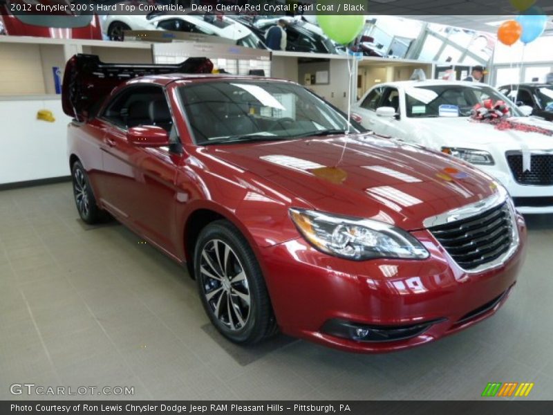 Deep Cherry Red Crystal Pearl Coat / Black 2012 Chrysler 200 S Hard Top Convertible