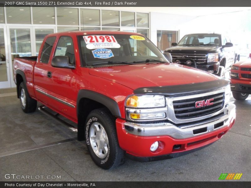 Fire Red / Dark Pewter 2007 GMC Sierra 1500 Z71 Extended Cab 4x4