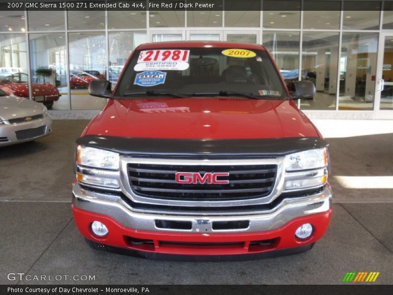 Fire Red / Dark Pewter 2007 GMC Sierra 1500 Z71 Extended Cab 4x4