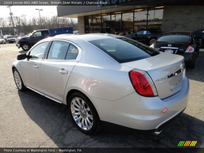 Brilliant Silver Metallic / Charcoal Black 2009 Lincoln MKS AWD Sedan