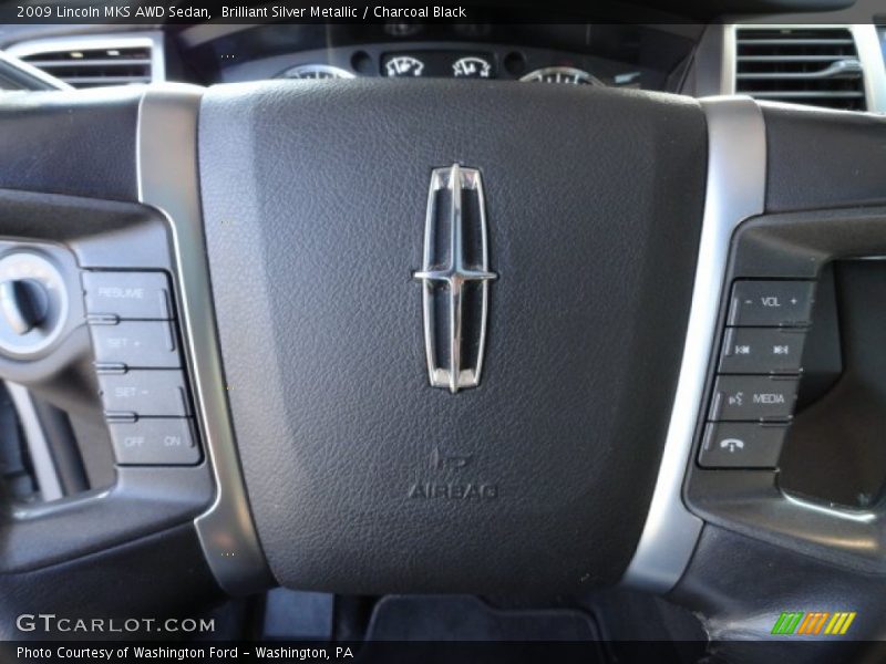 Brilliant Silver Metallic / Charcoal Black 2009 Lincoln MKS AWD Sedan