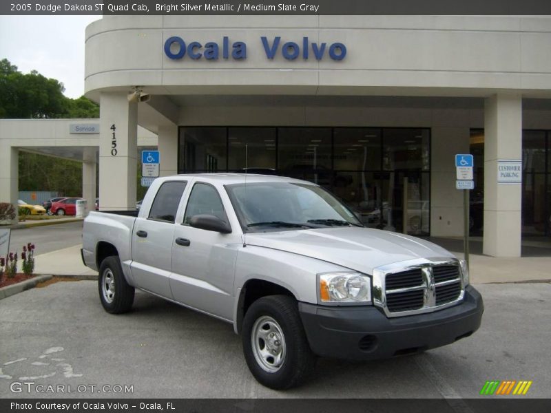 Bright Silver Metallic / Medium Slate Gray 2005 Dodge Dakota ST Quad Cab