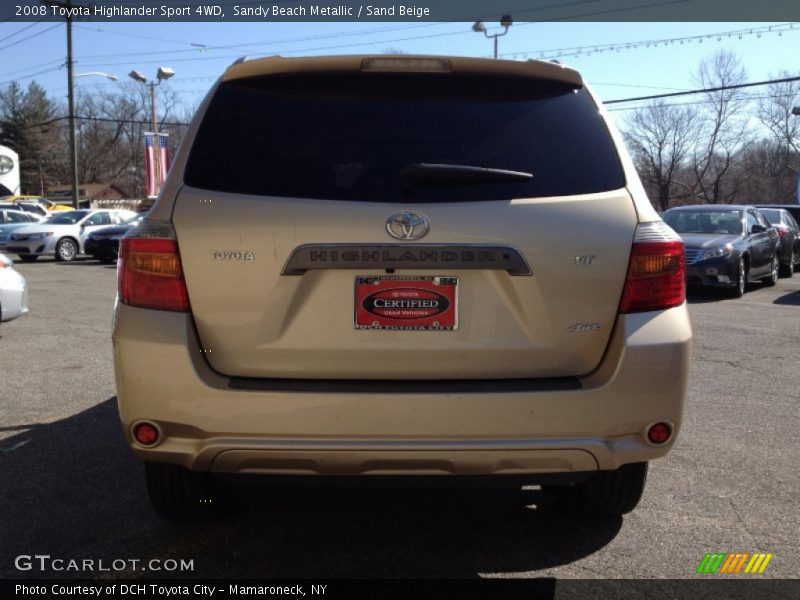 Sandy Beach Metallic / Sand Beige 2008 Toyota Highlander Sport 4WD