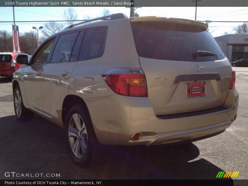 Sandy Beach Metallic / Sand Beige 2008 Toyota Highlander Sport 4WD