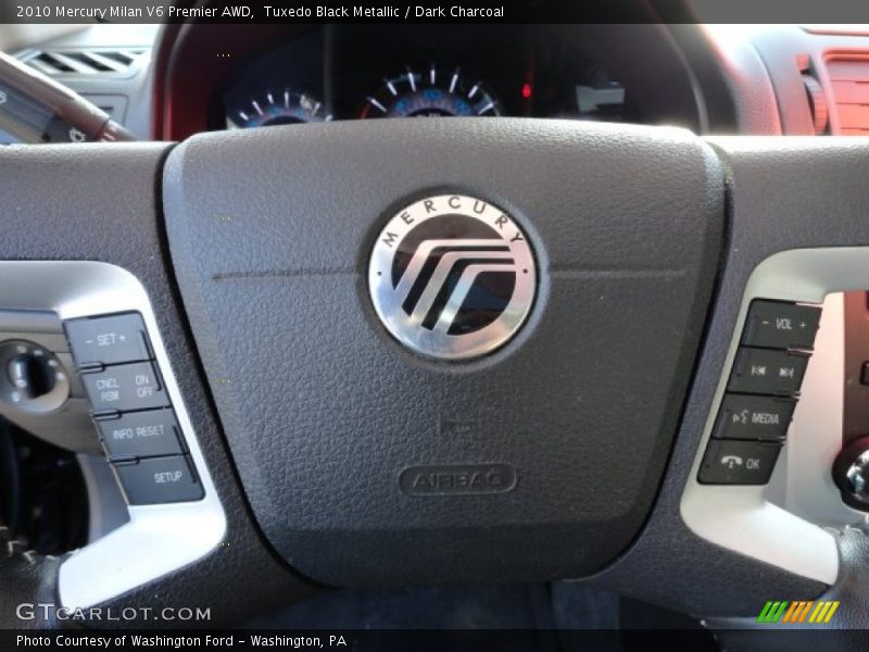 Tuxedo Black Metallic / Dark Charcoal 2010 Mercury Milan V6 Premier AWD