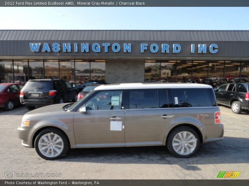 Mineral Gray Metallic / Charcoal Black 2012 Ford Flex Limited EcoBoost AWD