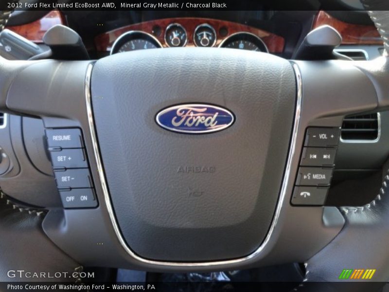 Mineral Gray Metallic / Charcoal Black 2012 Ford Flex Limited EcoBoost AWD