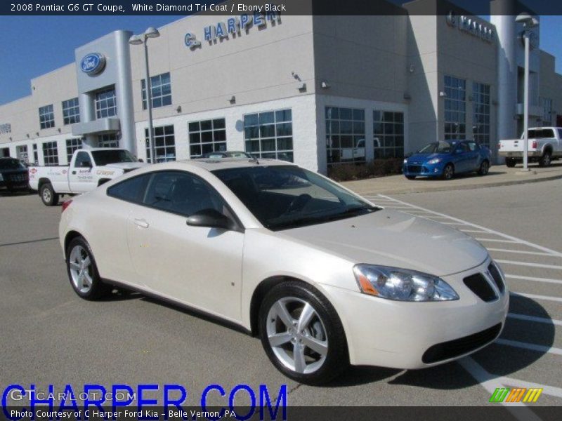 White Diamond Tri Coat / Ebony Black 2008 Pontiac G6 GT Coupe