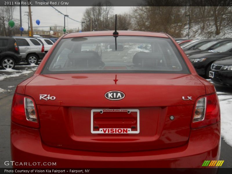 Tropical Red / Gray 2011 Kia Rio LX