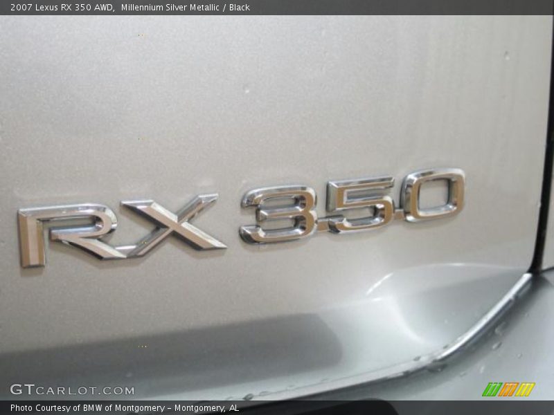 Millennium Silver Metallic / Black 2007 Lexus RX 350 AWD