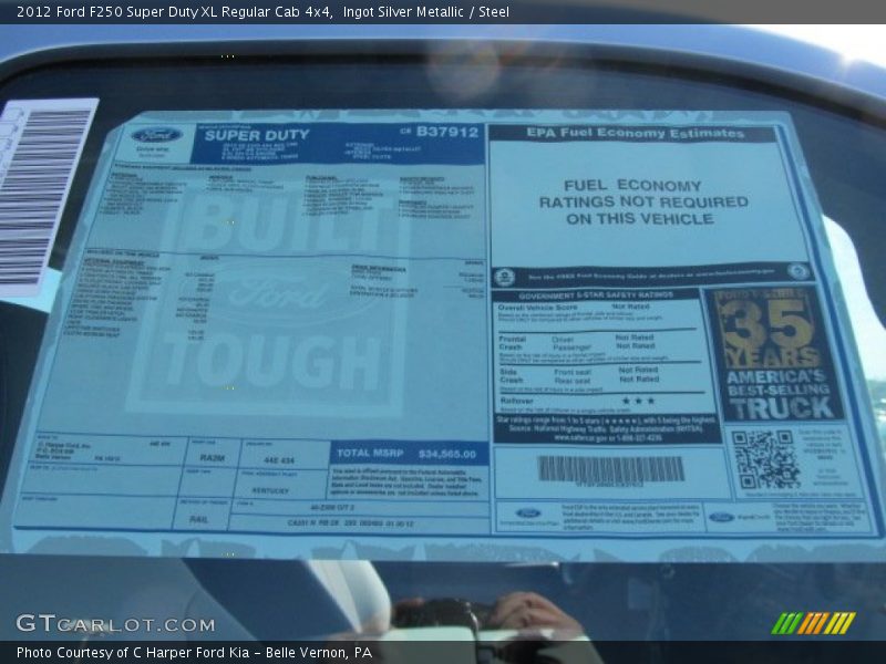 Ingot Silver Metallic / Steel 2012 Ford F250 Super Duty XL Regular Cab 4x4
