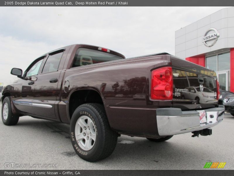Deep Molten Red Pearl / Khaki 2005 Dodge Dakota Laramie Quad Cab