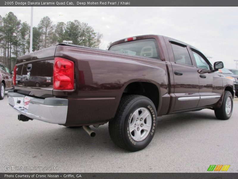 Deep Molten Red Pearl / Khaki 2005 Dodge Dakota Laramie Quad Cab