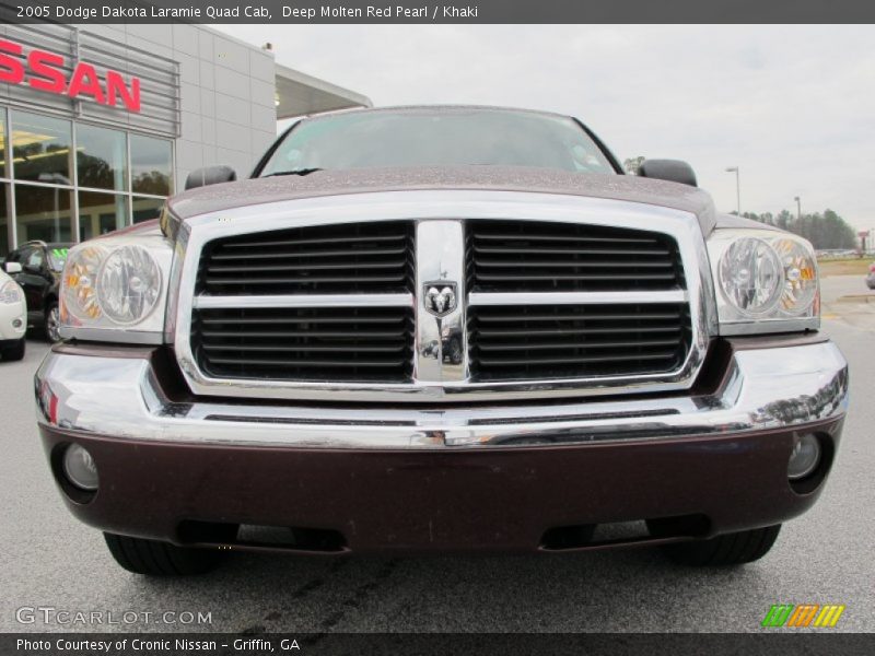 Deep Molten Red Pearl / Khaki 2005 Dodge Dakota Laramie Quad Cab