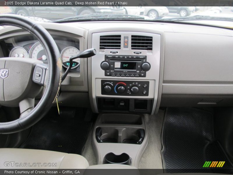 Deep Molten Red Pearl / Khaki 2005 Dodge Dakota Laramie Quad Cab