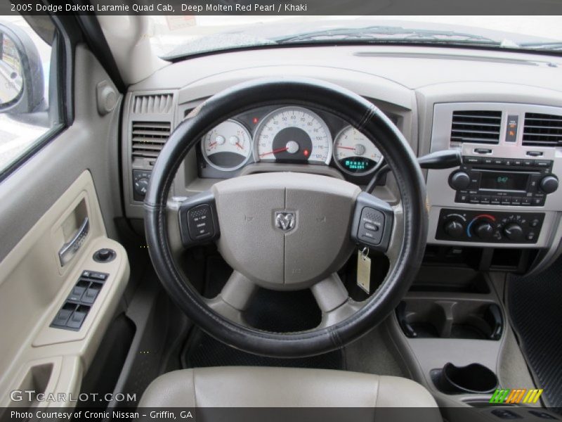 Deep Molten Red Pearl / Khaki 2005 Dodge Dakota Laramie Quad Cab