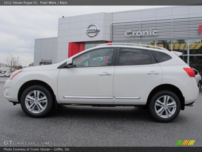 Pearl White / Black 2012 Nissan Rogue SV