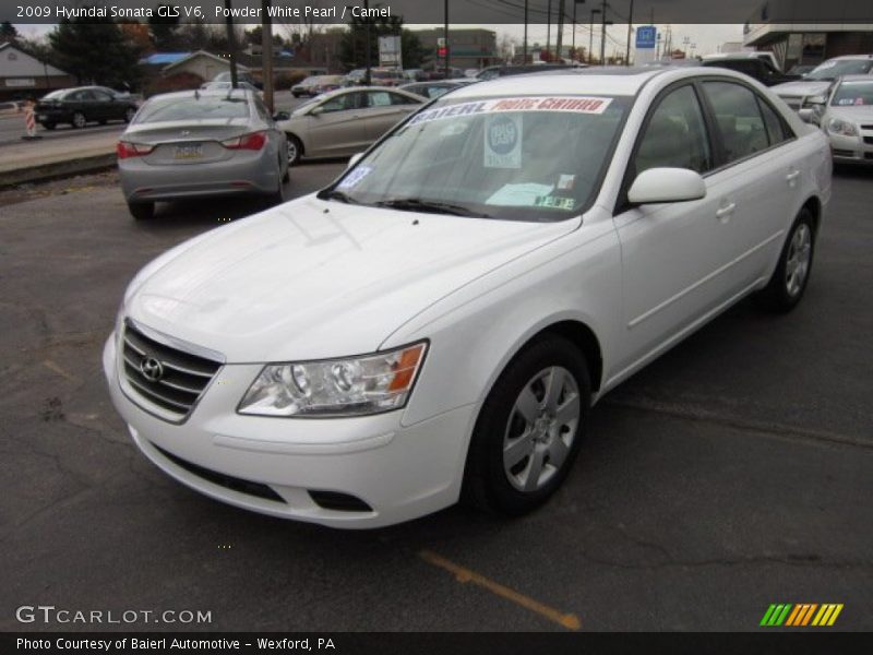 Powder White Pearl / Camel 2009 Hyundai Sonata GLS V6