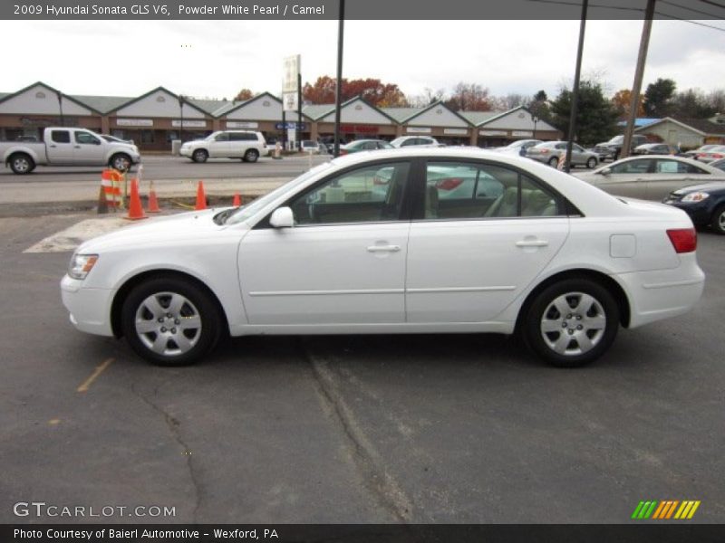 Powder White Pearl / Camel 2009 Hyundai Sonata GLS V6